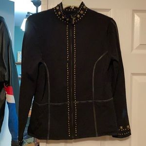 Light jacket embellished with gold metal studs